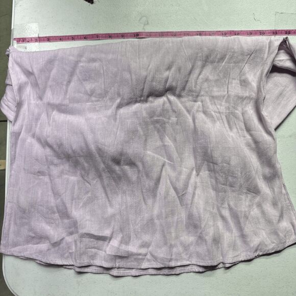 Soft Surroundings Women's Raisa Linen Blend Top M Purple Buttons Bell Sleeve - Picture 9 of 13